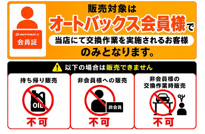 販売対象はオートバックス会員のみとなります