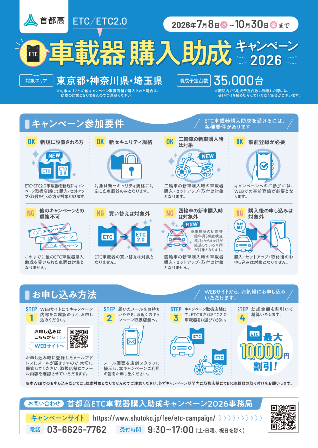 首都高 ETC／ETC2.0車載器購入助成キャンペーン2026